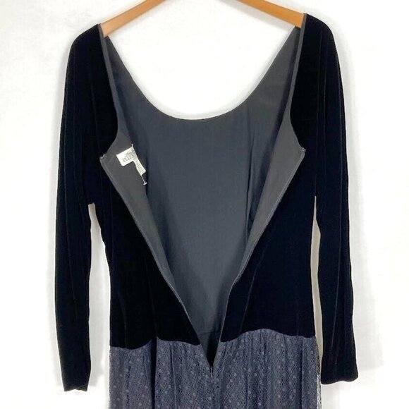 Vintage Ellen Tracy Maxi Velvet Dress Whimsy Fairy Goth Witchy Dark 90s Y2K 6 - Picture 5 of 6